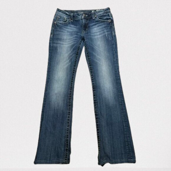 Miss Me Embellished Medium Wash Boot Cut Jeans Size 29 - Picture 2 of 11
